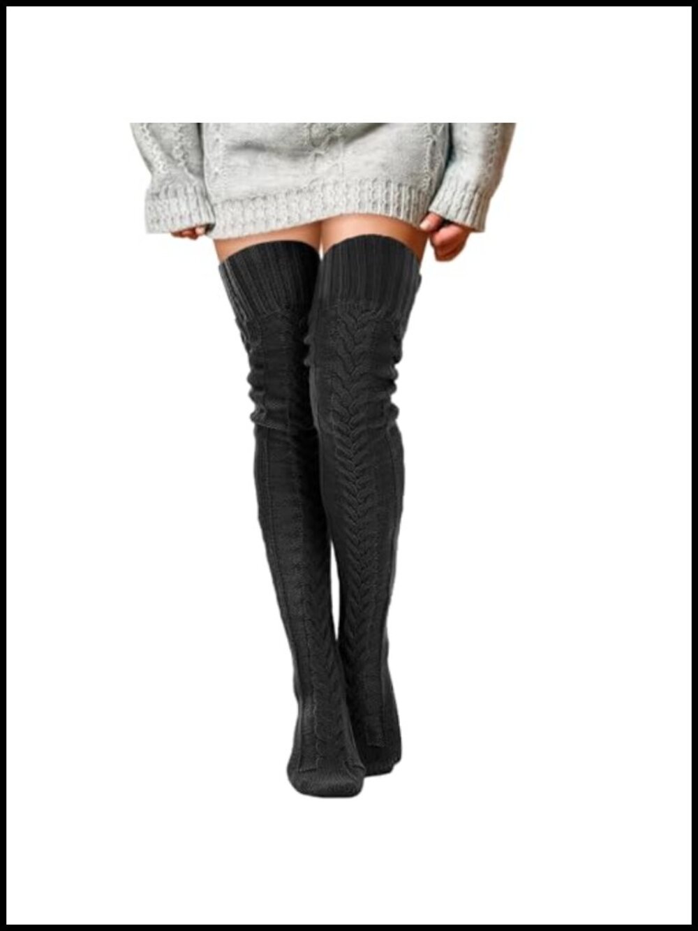 Extra Long Thigh High Cable Knit Boot Socks Women Over Knee Leg Warmers Winter